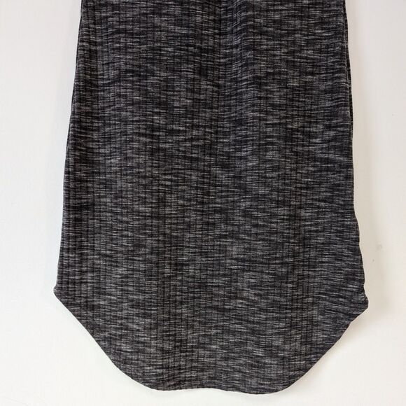 Adam Levine Front Tie Thin Straps Curved Hemline Marl Dark Gray Mini Dress - Picture 3 of 7